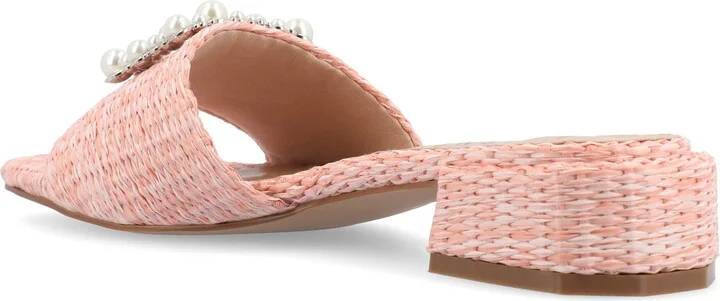 Justina Embellished Raffia Slide Sandal - Image 2