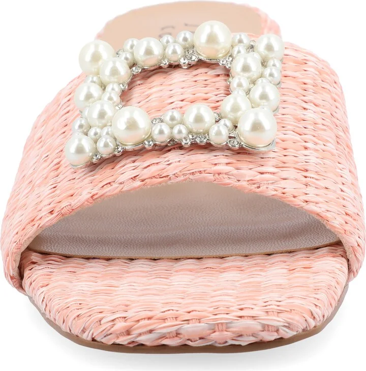 Justina Embellished Raffia Slide Sandal - Image 3