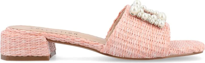 Justina Embellished Raffia Slide Sandal - Image 4