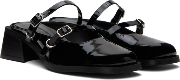 Justine Clenquet Black Andie Patent Mules - Image 4