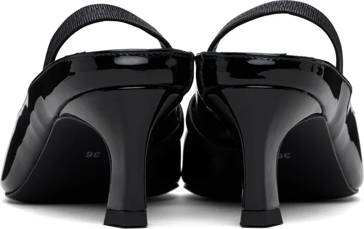 Justine Clenquet Black Sofia Slingback Heels - Image 2