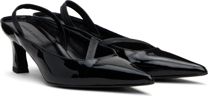 Justine Clenquet Black Sofia Slingback Heels - Image 4
