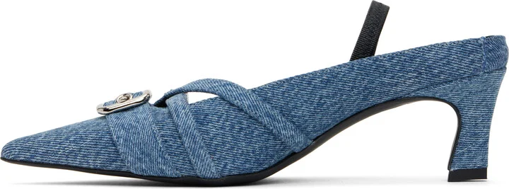 Justine Clenquet Blue Joan Slingback Heels - Image 3