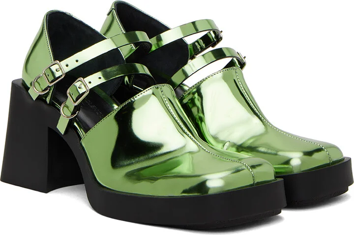 Justine Clenquet Green Jennie Mary-Jane Heels - Image 4