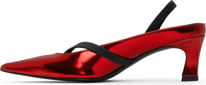 Justine Clenquet Red Sofia Slingback Heels - Image 3