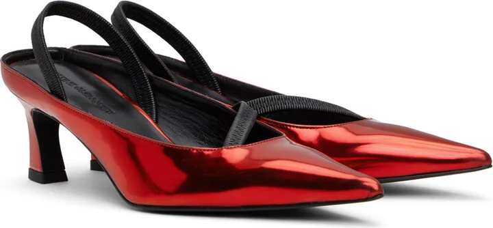 Justine Clenquet Red Sofia Slingback Heels - Image 4