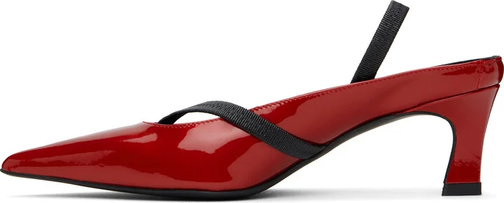 Justine Clenquet Red Sofia Slingback Heels - Image 3