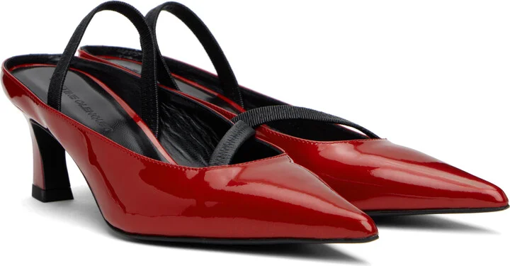 Justine Clenquet Red Sofia Slingback Heels - Image 4