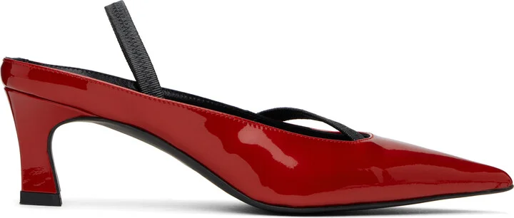 Justine Clenquet Red Sofia Slingback Heels
