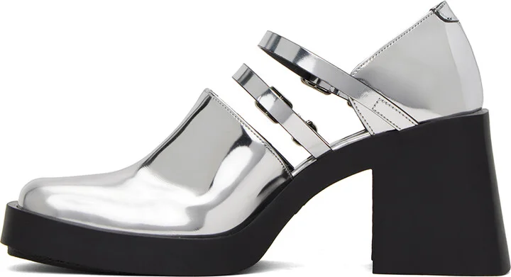 Justine Clenquet Silver Jennie Mary-Jane Heels - Image 3