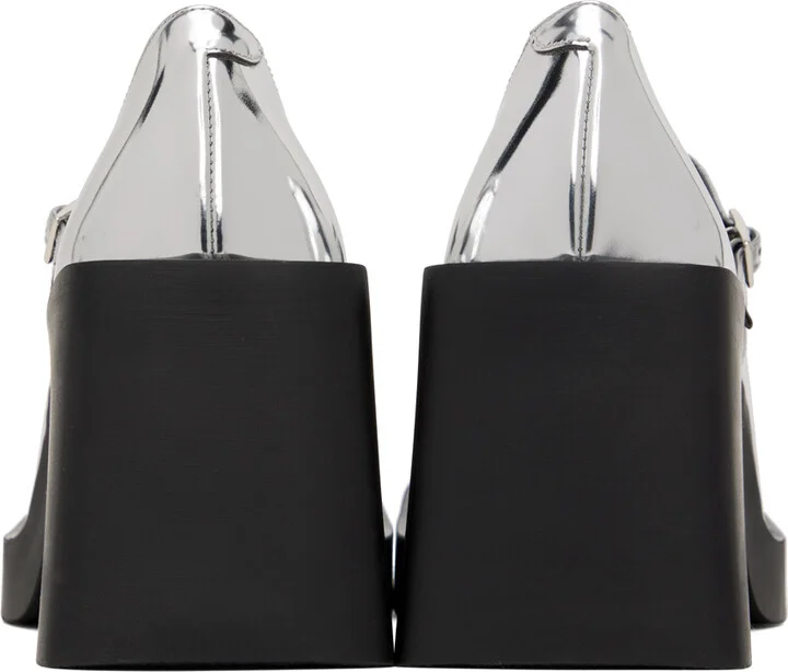 Justine Clenquet Silver Kim Mary Jane Heels - Image 2