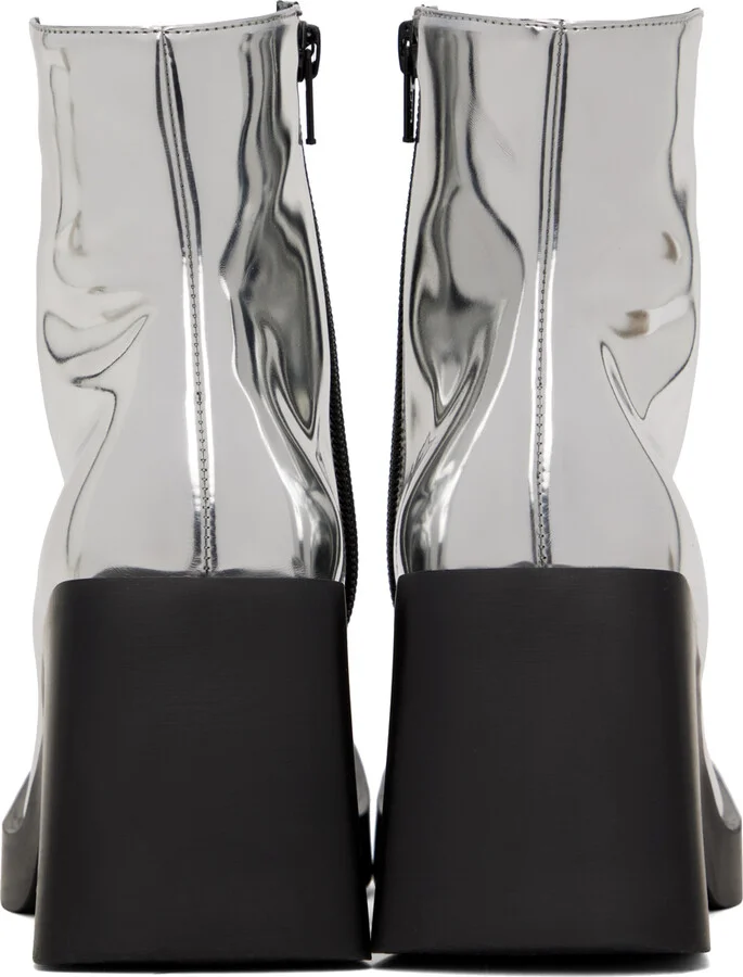Justine Clenquet Silver Milla Boots - Image 2