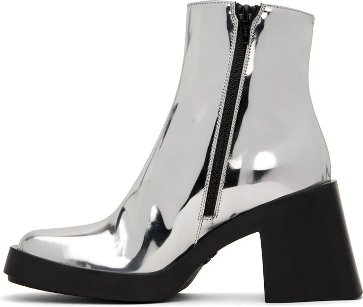 Justine Clenquet Silver Milla Boots - Image 3