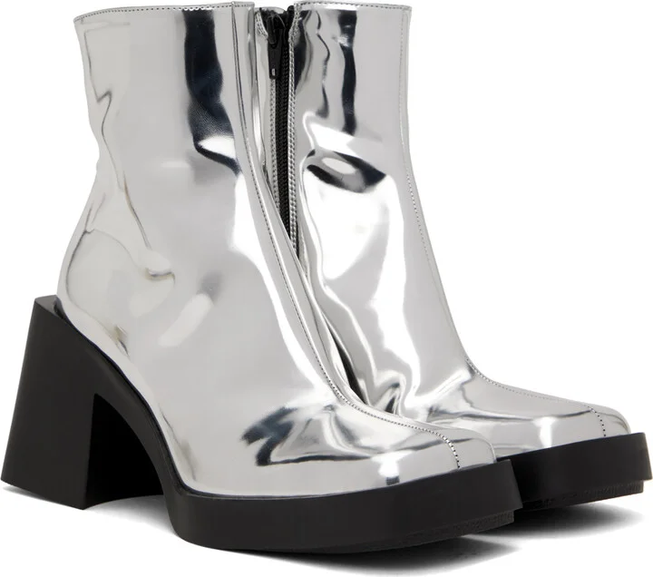 Justine Clenquet Silver Milla Boots - Image 4