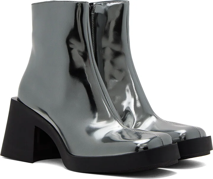 Justine Clenquet Silver Milla Boots - Image 4