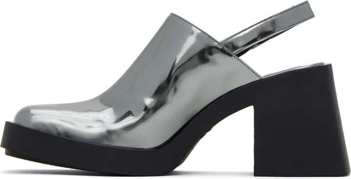 Justine Clenquet Silver Raf Mules - Image 3