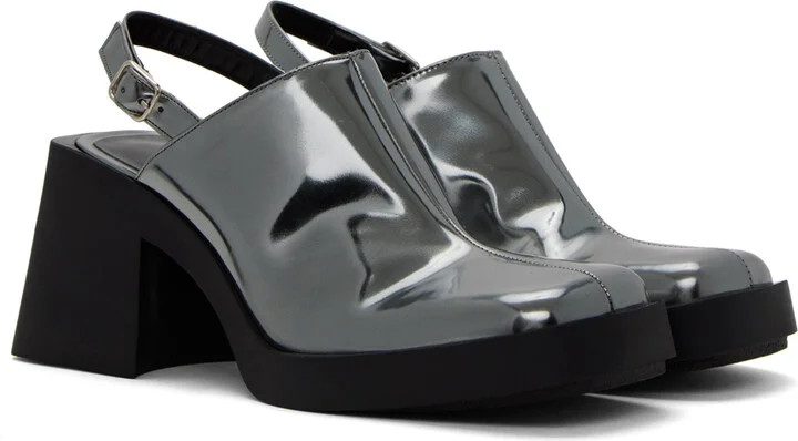 Justine Clenquet Silver Raf Mules - Image 4