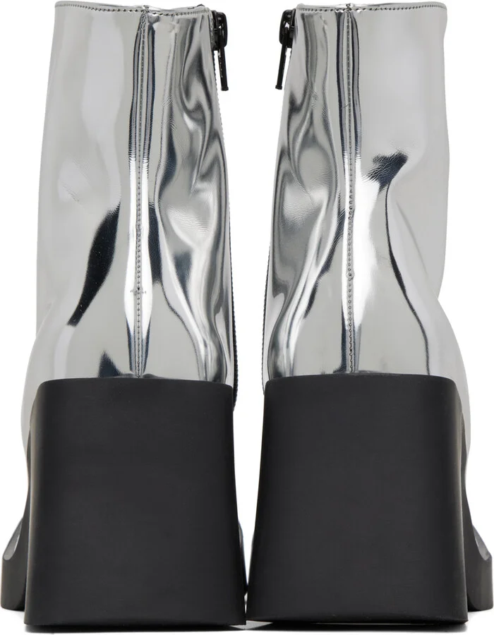 Justine Clenquet Silver Raya Boots - Image 2
