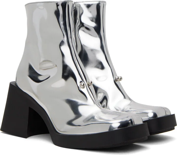 Justine Clenquet Silver Raya Boots - Image 4