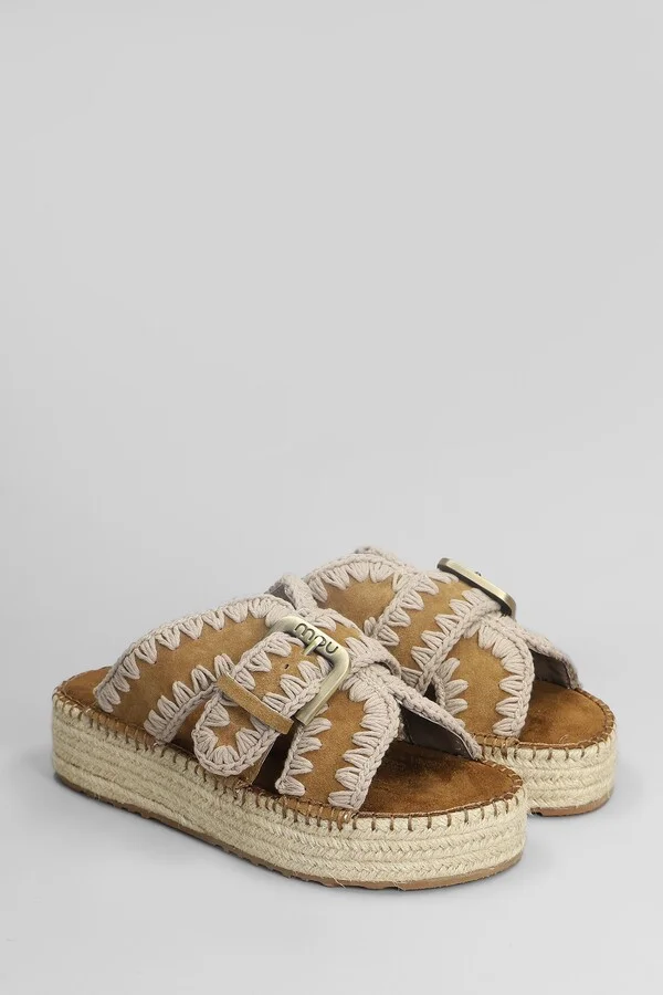 Jute Sandal Sandals In Leather Color Suede - Image 2