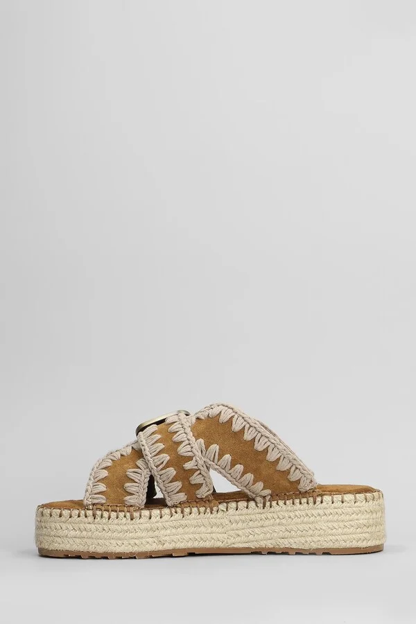 Jute Sandal Sandals In Leather Color Suede - Image 3