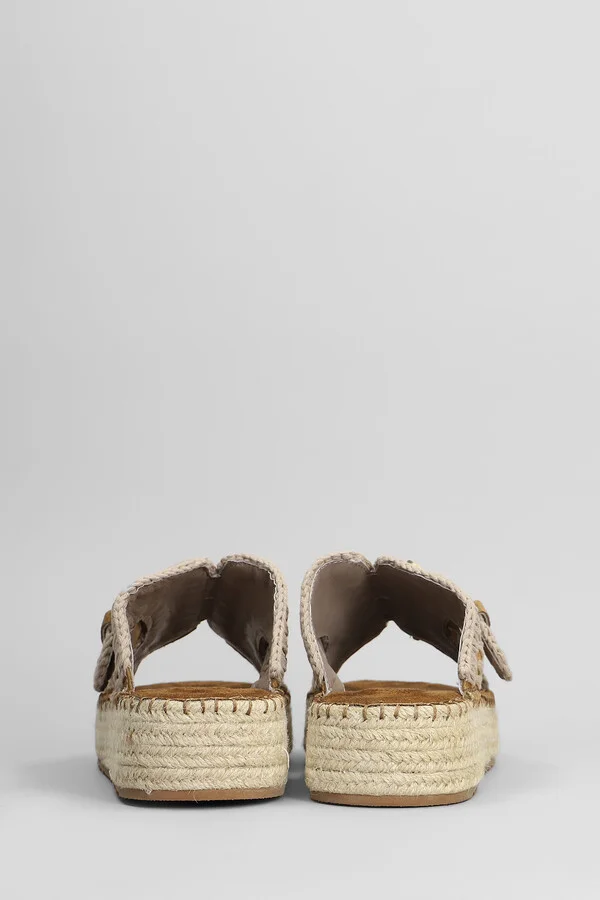 Jute Sandal Sandals In Leather Color Suede - Image 4