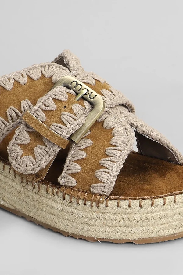 Jute Sandal Sandals In Leather Color Suede - Image 5