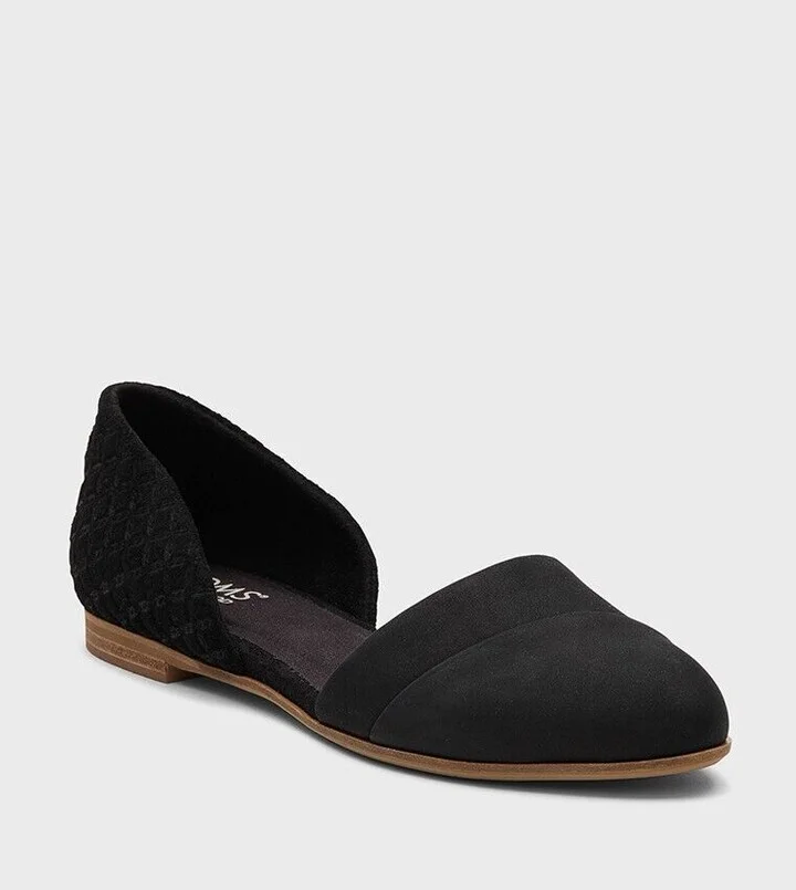 Jutti Flats Women's 10 Black Leather Comfort Slip-On D'orsay Shoes FZP364