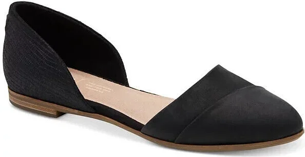 Jutti Flats Women's US 7 Black Leather Comfort Slip-On D'orsay FZP443