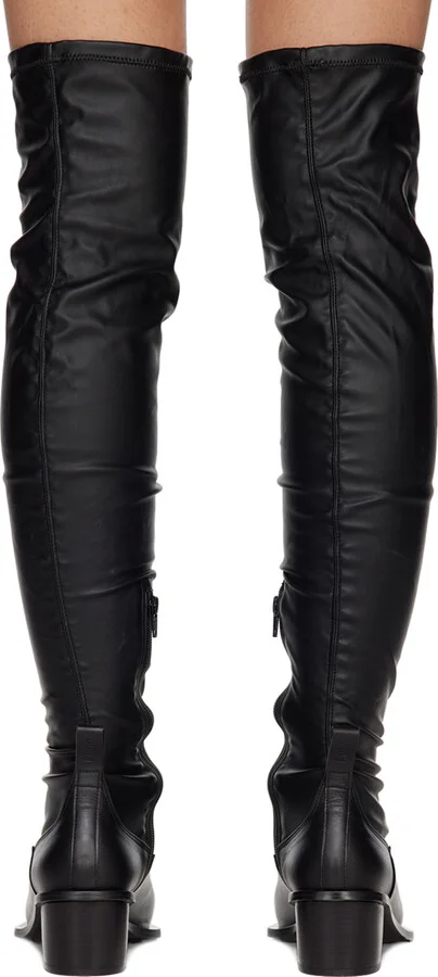 Juun.J Black High Long Boots - Image 2