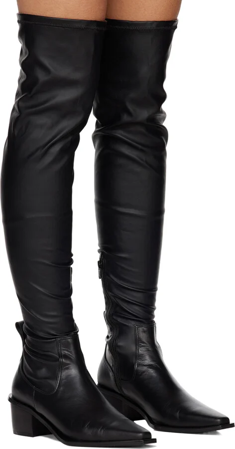 Juun.J Black High Long Boots - Image 4