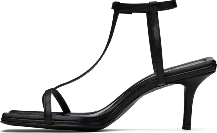 Juun.J Black Leather Heeled Sandals - Image 3