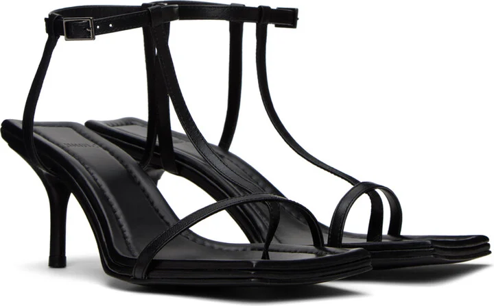 Juun.J Black Leather Heeled Sandals - Image 4