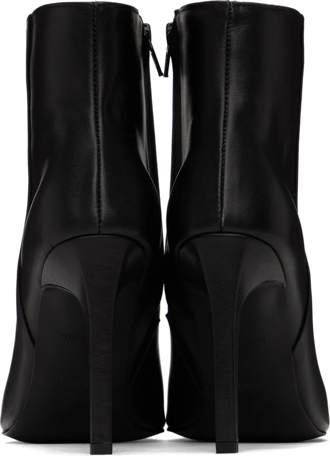 Juun.J Black Leather Stiletto Boots - Image 2