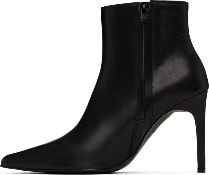 Juun.J Black Leather Stiletto Boots - Image 3