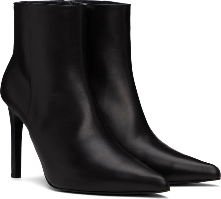 Juun.J Black Leather Stiletto Boots - Image 4