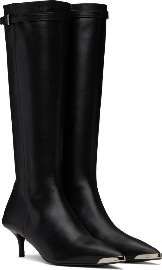 Juun.J Black Long Tall Boots - Image 4