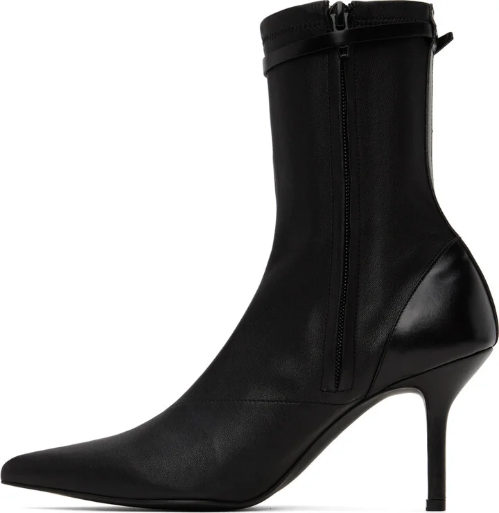 Juun.J Black Pointed Ankle Boots - Image 3