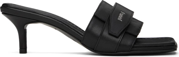 Juun.J Black Velcro Heeled Sandals