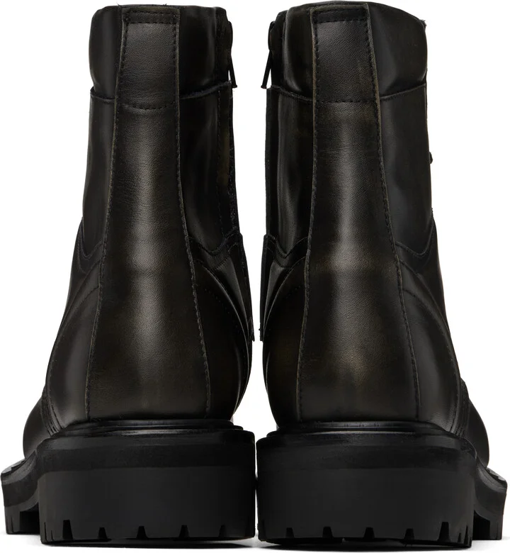 Juun.J Black Vibram Sole Military Boots - Image 2