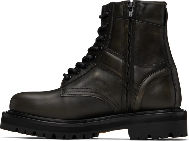 Juun.J Black Vibram Sole Military Boots - Image 3