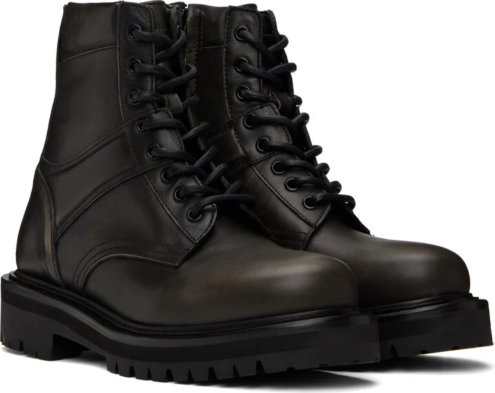 Juun.J Black Vibram Sole Military Boots - Image 4