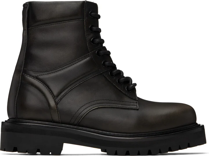 Juun.J Black Vibram Sole Military Boots