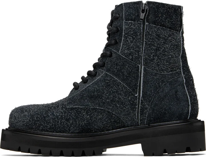 Juun.J Black Vibram Sole Nubuck Military Boots - Image 3