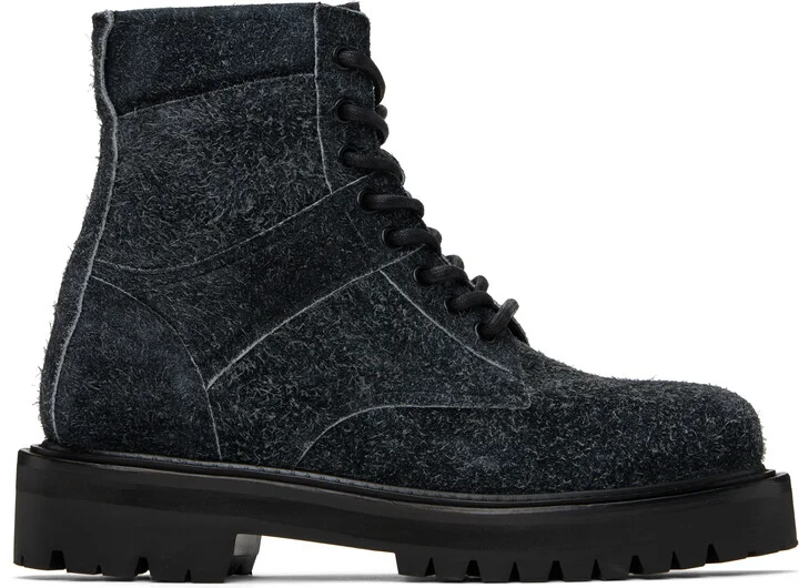 Juun.J Black Vibram Sole Nubuck Military Boots