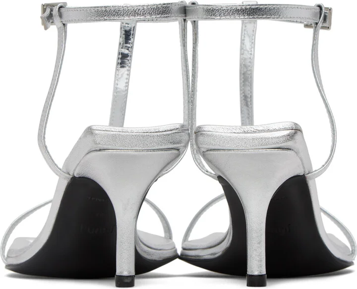 Juun.J Silver Leather Heeled Sandals - Image 2