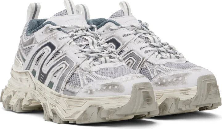 Juun.J White & Gray Synthetic Sneakers - Image 4