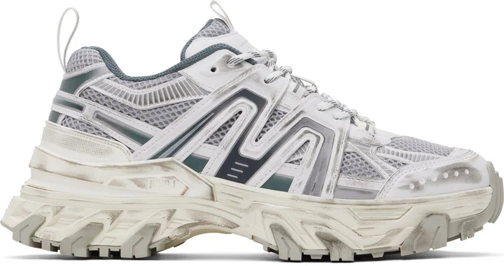 Juun.J White & Gray Synthetic Sneakers