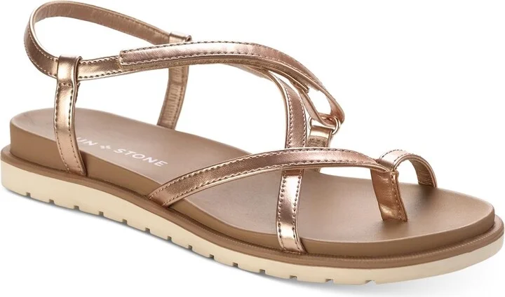 Juune Womens Ankle Strap Flat Slingback Sandals