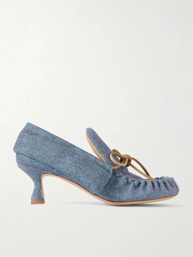 JW Anderson - Babush Bow-detailed Denim Pumps - Blue